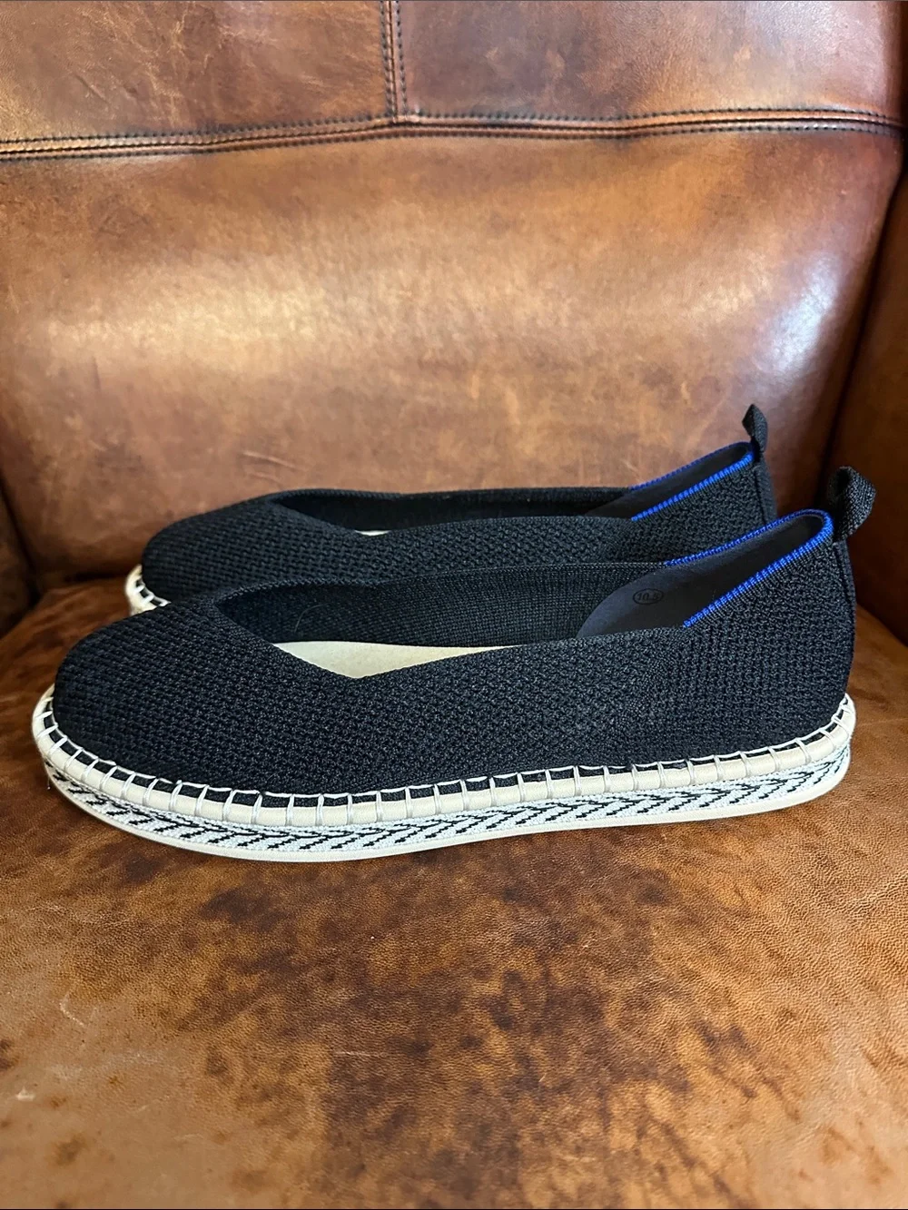 Rothy's The Boardwalk Espadrille Black Knit Flats